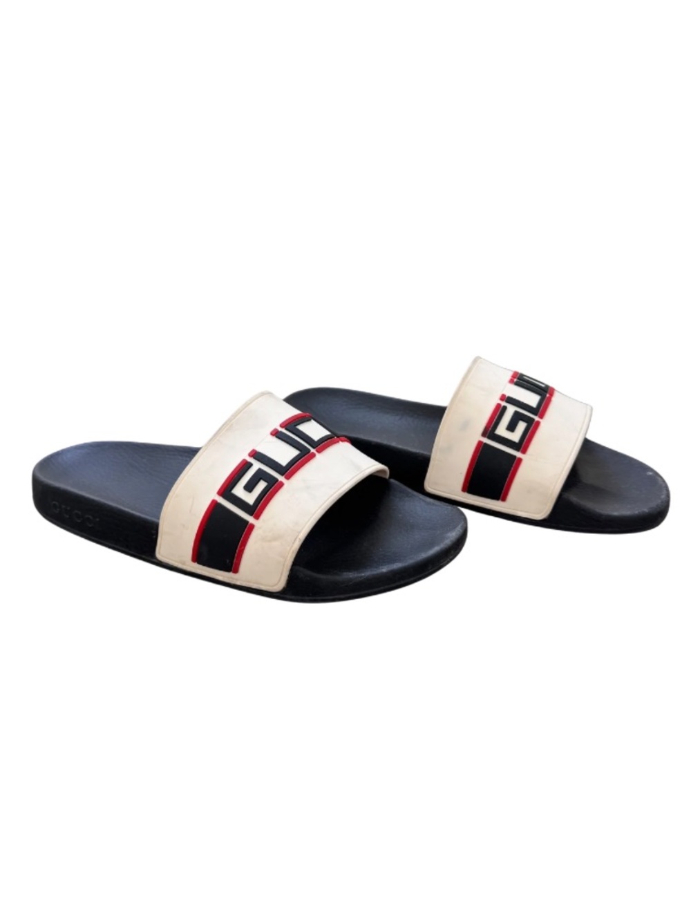 ✨Gucci Pursuit Rubber Slides Sandals Black Red White Men’s Size 10 ✨ - Picture 3 of 7